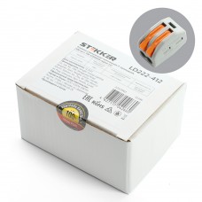 Клемма строительно-монтажная 2-проводная STEKKER, LD222-412. Упаковка (100 шт) 32396 Клемма строительно-монтажная 2-проводная STEKKER, LD222-412. Упаковка (100 шт) 32396