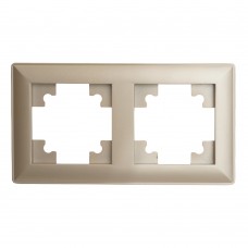 Рамка STEKKER, PFR00-7002-02 2-местная, пластик, серия Катрин, шампань 39803 Рамка STEKKER, PFR00-7002-02 2-местная, пластик, серия Катрин, шампань 39803