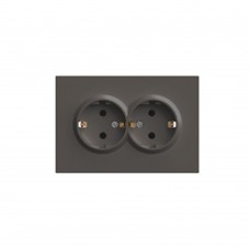 Розетка 2-местная с защитной шторкой, STEKKER, с/з, 250В, 16А, серия Эмили, RST16-5114-09, антрацит, soft touch 49934 Розетка 2-местная с защитной шторкой, STEKKER, с/з, 250В, 16А, серия Эмили, RST16-5114-09, антрацит, soft touch 49934