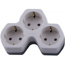 Разветвитель сетевой 3-местный с/з STEKKER ADP16-13-20, 250V,16A, ABS огнеустойчивый пластик,белый/серый 32871 Разветвитель сетевой 3-местный с/з STEKKER ADP16-13-20, 250V,16A, ABS огнеустойчивый пластик,белый/серый 32871