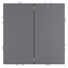 Выключатель 2-клавишный (механизм), СЗК, STEKKER, 250В, 10А, серия Эмили, RSW10-5104-10ZK, платиново-серый, soft touch 50239