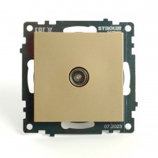 Розетка телевизионная 1-местная (механизм), STEKKER, GLS00-7108-08, 75 Ом, 5-862МГц, серия Катрин, золото 49228 Розетка телевизионная 1-местная (механизм), STEKKER, GLS00-7108-08, 75 Ом, 5-862МГц, серия Катрин, золото 49228