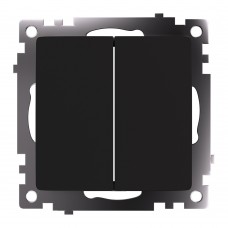 Переключатель 2-клавишный (механизм), STEKKER GLS10-7107-05, 250V, 10А, серия Катрин, черный 49167 Переключатель 2-клавишный (механизм), STEKKER GLS10-7107-05, 250V, 10А, серия Катрин, черный 49167