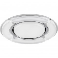 Светильник встраиваемый с белой LED подсветкой Feron CD4039 потолочный GX53 без лампы, белый матовый, хром Светильник встраиваемый с белой LED подсветкой Feron CD4039 потолочный GX53 без лампы, белый матовый, хром