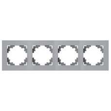 Рамка 4-местная, металл, STEKKER, MFR00-7004-03, серия Катрин, серебро 50023 Рамка 4-местная, металл, STEKKER, MFR00-7004-03, серия Катрин, серебро 50023