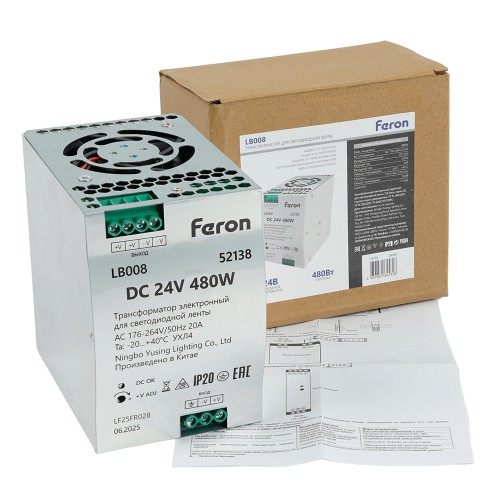 Трансформатор электронный для светодиодной ленты 48W 24V ( ультратонкий драйвер), LB001 FERON 52138 Трансформатор электронный для светодиодной ленты 48W 24V ( ультратонкий драйвер), LB001 FERON 52138
