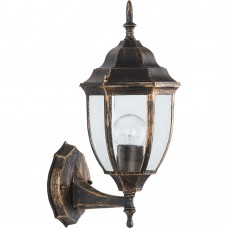 Светильник садово-парковый Feron PL6001 шестигранный на стену вверх 60W E27 230V, черное золото 11893 Светильник садово-парковый Feron PL6001 шестигранный на стену вверх 60W E27 230V, черное золото 11893