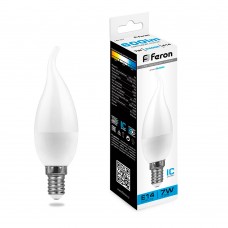 Лампа светодиодная Feron LB-97 Свеча E14 7W 175-265V 2700K 25475 Лампа светодиодная Feron LB-97 Свеча E14 7W 175-265V 2700K 25475