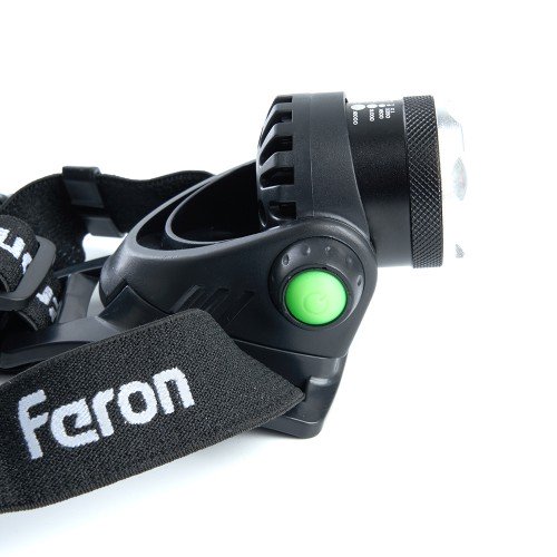 Фонарь налобный FERON TH2305 ZOOM c аккумулятором 5W, 2*18650 IP44 пластик/алюминий