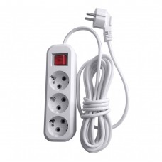 Удлинитель трехместный с/з с выключателем STEKKER HM03-31-07 3x0,75, 7м, серия Home (У10А-002), белый 39200 Удлинитель трехместный с/з с выключателем STEKKER HM03-31-07 3x0,75, 7м, серия Home (У10А-002), белый 39200