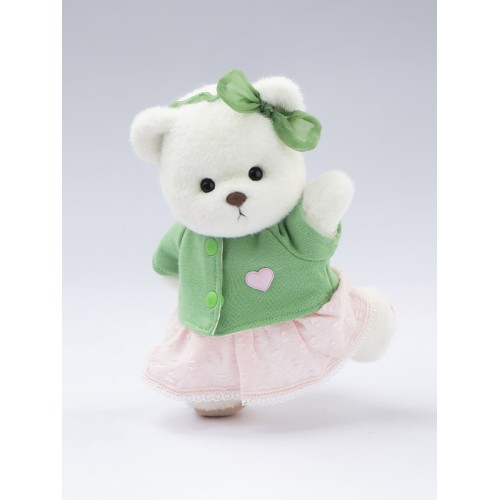 Авторская мягкая игрушка Lina Медведь Счастье белый с зеленым топиком и розовой юбочкой S (±20 см) Авторская мягкая игрушка Lina Медведь Счастье белый с зеленым топиком и розовой юбочкой S (±20 см)