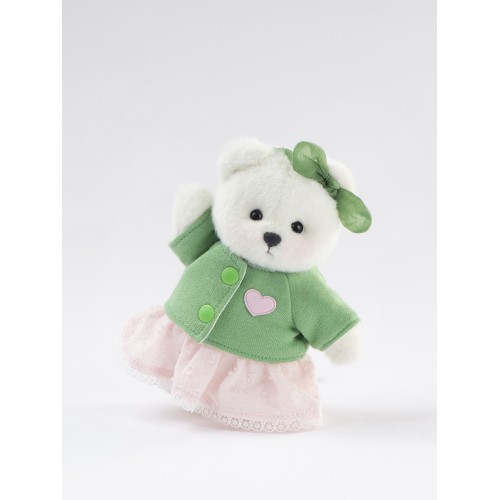 Авторская мягкая игрушка Lina Медведь Счастье белый с зеленым топиком и розовой юбочкой-брелком XS (±15 см) Авторская мягкая игрушка Lina Медведь Счастье белый с зеленым топиком и розовой юбочкой-брелком XS (±15 см)