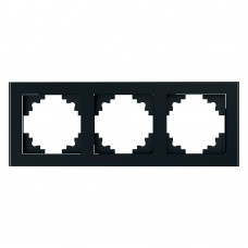 Рамка 3-местная, стекло, STEKKER GFR00-7003-05, серия Катрин, черный 39520 Рамка 3-местная, стекло, STEKKER GFR00-7003-05, серия Катрин, черный 39520