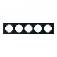 Рамка 5-местная, стекло, STEKKER, GFR00-7005-05,серия Катрин, черный 39641 Рамка 5-местная, стекло, STEKKER, GFR00-7005-05,серия Катрин, черный 39641