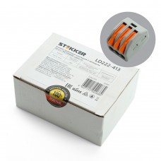 Клемма строительно-монтажная 3-проводная STEKKER, LD222-413. Упаковка (50 шт) 32397 Клемма строительно-монтажная 3-проводная STEKKER, LD222-413. Упаковка (50 шт) 32397