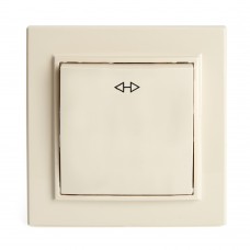 Переключатель перекрестный 1-клавишный STEKKER  PSW10-9009-02, 250В, 10А, серия Эрна, слоновая кость 39926