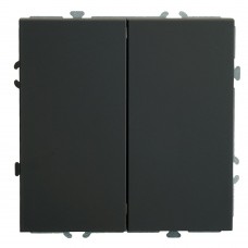 Переключатель 2-клавишный (механизм), СЗК, STEKKER, 250В, 10А, серия Эмили, RSW10-5107-05ZK, черный уголь, soft touch 50249