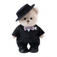 Авторская мягкая игрушка Lina Медведь молочный в Костюме Жениха  M (±30 см)