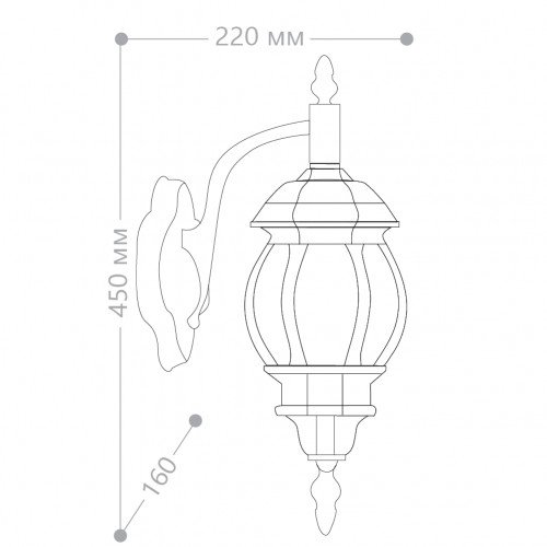 Светильник садово-парковый Feron 8102/PL8102 восьмигранный на стену вниз 100W E27 230V, белый