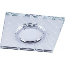 Светильник встраиваемый с LED подсветкой Feron CD984 потолочный MR16 G5.3 прозрачный, хром 32572 Светильник встраиваемый с LED подсветкой Feron CD984 потолочный MR16 G5.3 прозрачный, хром 32572