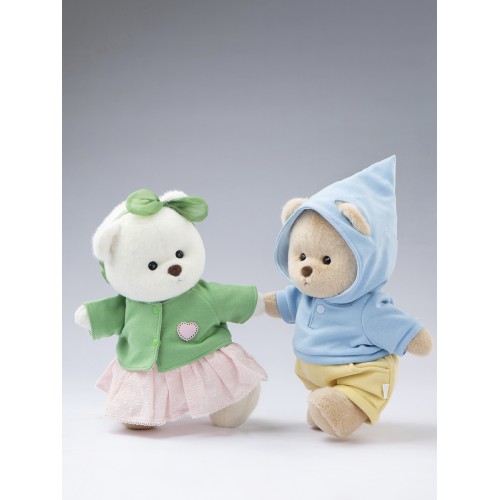 Авторская мягкая игрушка Lina Медведь Эверест молочный в голубом худи и желтых штанишках S (±20 см) Авторская мягкая игрушка Lina Медведь Эверест молочный в голубом худи и желтых штанишках S (±20 см)