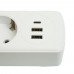 Удлинитель 3-местный c/з 3x1 мм2, 1,8 м, 250В, 10А, 2USB+1Type-C 2,4А, серия Home, белый STEKKER HM08-33-02