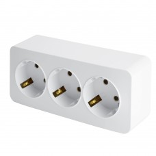 Розетка 3-местная с/з открытой установки, STEKKER, 250В, 16А, IP20, серия София, белый, MST16-13-01 49306 Розетка 3-местная с/з открытой установки, STEKKER, 250В, 16А, IP20, серия София, белый, MST16-13-01 49306