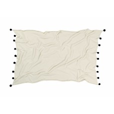 Плед Lorena Canals бежевый с черными помпонами  120*180 Плед Lorena Canals бежевый с черными помпонами  120*180