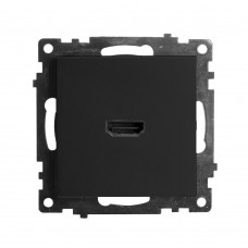 Розетка HDMI 2.1, Type A  (механизм), STEKKER GLS00-7118-05, серия Катрин, черный 50062 Розетка HDMI 2.1, Type A  (механизм), STEKKER GLS00-7118-05, серия Катрин, черный 50062