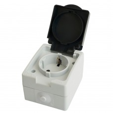 Розетка 1-местная с крышкой с/з STEKKER, PST16-11-54, пластик АВS, 250В, 16А, IP54, серый/графит 32755 Розетка 1-местная с крышкой с/з STEKKER, PST16-11-54, пластик АВS, 250В, 16А, IP54, серый/графит 32755