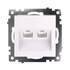 Розетка компьютерная 2-местная RJ-45 (механизм) STEKKER GLS00-7109-01 , серия Катрин, белый 50003 Розетка компьютерная 2-местная RJ-45 (механизм) STEKKER GLS00-7109-01 , серия Катрин, белый 50003