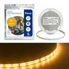 Светодиодная LED лента Feron LS604, 60SMD(2835)/m 4.8W/m 12V IP65 5m желтый 27674 Светодиодная LED лента Feron LS604, 60SMD(2835)/m 4.8W/m 12V IP65 5m желтый 27674