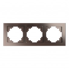 Рамка 3-местная, стекло, STEKKER, GFR00-7003-04,серия Катрин, шоколад 39537 Рамка 3-местная, стекло, STEKKER, GFR00-7003-04,серия Катрин, шоколад 39537
