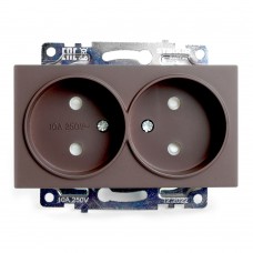 Розетка 2-местная б/з (механизм), STEKKER GLS10-7113-04, 250V, 10А с защитной шторкой, серия Катрин, шоколад 49026 Розетка 2-местная б/з (механизм), STEKKER GLS10-7113-04, 250V, 10А с защитной шторкой, серия Катрин, шоколад 49026