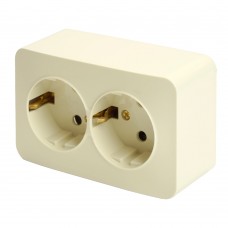 Розетка 2-местная с/з открытой установки, STEKKER, 250В, 16А, IP20, серия София, слоновая кость, MST16-12-04 49497 Розетка 2-местная с/з открытой установки, STEKKER, 250В, 16А, IP20, серия София, слоновая кость, MST16-12-04 49497