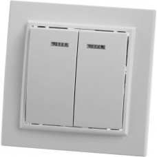 Выключатель 2-клавишный с индикатором STEKKER, PSW10-9002-01, 250В, 10А, серия Эрна, белый 39042 Выключатель 2-клавишный с индикатором STEKKER, PSW10-9002-01, 250В, 10А, серия Эрна, белый 39042