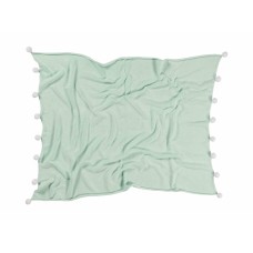 Плед Lorena Canals с помпонами мятный 100*120 Плед Lorena Canals с помпонами мятный 100*120