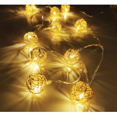 Светодиодная гирлянда Feron CL594 линейная интерьерная Золотые шарики, статичная, 2700K, 1.8 м с питанием от батареек, прозрачный шнур 51450 Светодиодная гирлянда Feron CL594 линейная интерьерная Золотые шарики, статичная, 2700K, 1.8 м с питанием от батареек, прозрачный шнур 51450