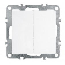 Выключатель 2-клавишный (механизм), STEKKER, PSW10-9104-01, 250В, 10А, серия Эрна, белый 39312 Выключатель 2-клавишный (механизм), STEKKER, PSW10-9104-01, 250В, 10А, серия Эрна, белый 39312