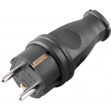 Вилка прямая с/з STEKKER, RPG16-21-441 (В 16-001), каучук, 250В, 16A, IP44, черный 32748 Вилка прямая с/з STEKKER, RPG16-21-441 (В 16-001), каучук, 250В, 16A, IP44, черный 32748