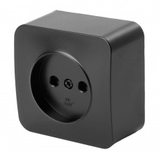 Розетка 1-местная б/з открытой установки, STEKKER, 250В, 10А, IP20, серия София, черный матовый, MST10-11-05 49485 Розетка 1-местная б/з открытой установки, STEKKER, 250В, 10А, IP20, серия София, черный матовый, MST10-11-05 49485