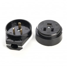 Вилка с розеткой для плит с/з STEKKER, PPG32-51-20, разборные, открытой установки, 250В, 32А, черный 39017 Вилка с розеткой для плит с/з STEKKER, PPG32-51-20, разборные, открытой установки, 250В, 32А, черный 39017