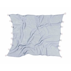 Плед Lorena Canals с помпонами голубой 100*120 Плед Lorena Canals с помпонами голубой 100*120