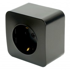 Розетка 1-местная с/з открытой установки, STEKKER, 250В, 16А, IP20, серия София, черный матовый, MST16-11-05 49494 Розетка 1-местная с/з открытой установки, STEKKER, 250В, 16А, IP20, серия София, черный матовый, MST16-11-05 49494