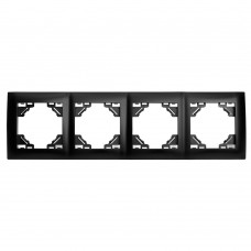 Рамка 4-местная горизонтальная STEKKER, PFR00-9014-03, серия Эрна Элегант, черный 49664 Рамка 4-местная горизонтальная STEKKER, PFR00-9014-03, серия Эрна Элегант, черный 49664