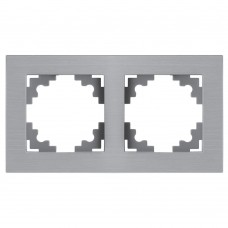 Рамка 2-местная, металл, STEKKER, MFR00-7002-03 , серия Катрин, серебро 50015 Рамка 2-местная, металл, STEKKER, MFR00-7002-03 , серия Катрин, серебро 50015