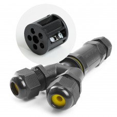 Соединитель-коннектор для проводов LD529, 3-контактный, водонепроницаемый (клемма 3pin), черный STEKKER 49187 Соединитель-коннектор для проводов LD529, 3-контактный, водонепроницаемый (клемма 3pin), черный STEKKER 49187