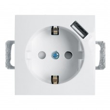 Розетка 1-местная с/з (механизм), STEKKER, PST16-9111-01, 250В, 16А с защ. шторкой и с USB, серия Эрна, белый 39318 Розетка 1-местная с/з (механизм), STEKKER, PST16-9111-01, 250В, 16А с защ. шторкой и с USB, серия Эрна, белый 39318
