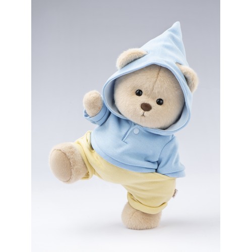 Авторская мягкая игрушка Lina Медведь Эверест молочный в голубом худи и желтых штанишках M (±30 см) Авторская мягкая игрушка Lina Медведь Эверест молочный в голубом худи и желтых штанишках M (±30 см)