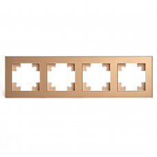 Рамка 4-местная, стекло, STEKKER GFR00-7004-08, серия Катрин, золото 49038 Рамка 4-местная, стекло, STEKKER GFR00-7004-08, серия Катрин, золото 49038